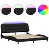 vidaXL Lovos rėmas su LED be čiužinio, Hvar, juodos spalvos, 180x200cm