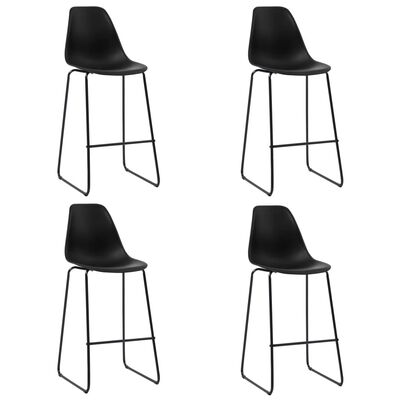 vidaXL Baro kėdės, 4 vnt., juodos spalvos, plastikas