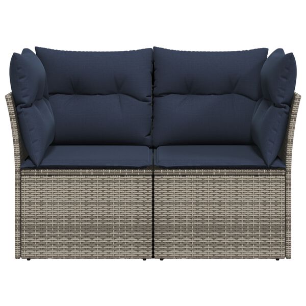vidaXL | Sodo sofa | su pagalve Pilka 124 x 62 x 69cm poliratanas