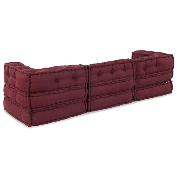vidaXL Modulinė sofa 3 pcs Raudonmedis audinys