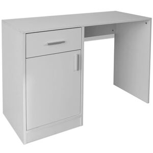 vidaXL Ra&scaron;omasis stalas su stalčiumi ir spintele, baltas, 100x40x73 cm
