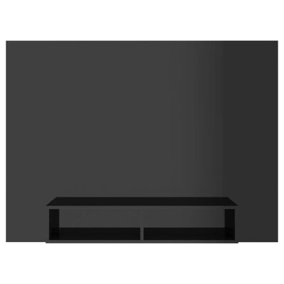 vidaXL Sieninė TV spintelė, juoda, 135x23,5x90cm, MDP, blizgi