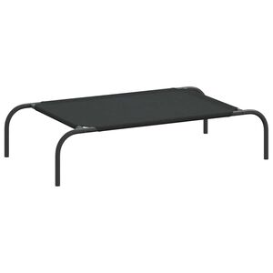 vidaXL paauk&scaron;tinta &scaron;unų lova juoda 90x50x20 cm Oksfordo audinys