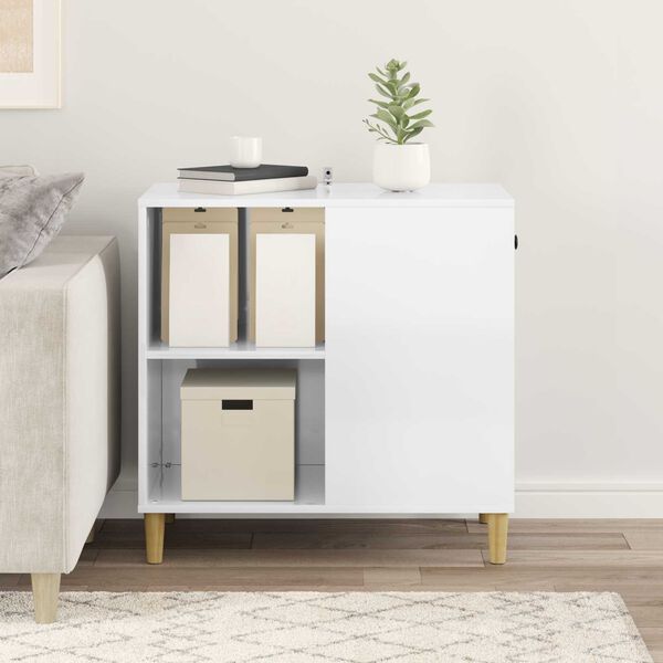 vidaXL Katės namelis Blizgus baltas 72 x 42.5 x 70 cm Apdirbta mediena