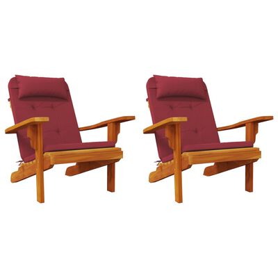 vidaXL Adirondack kėdės pagalvėlės, 2vnt., vyno, oksfordo audinys
