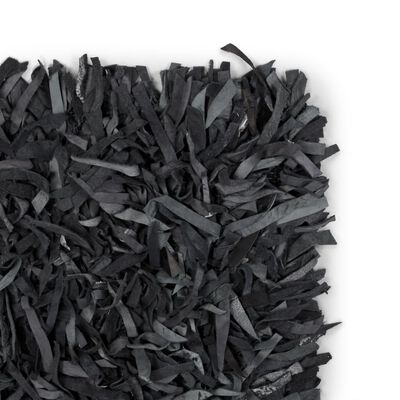 vidaXL Shaggy tipo kilimėlis, natūrali oda, 190x280 cm, pilkas