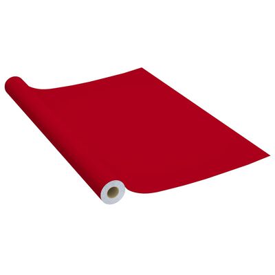 vidaXL Lipni plėvelė baldams, raudonos spalvos, 500x90cm, PVC