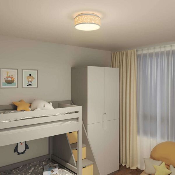 vidaXL Lubų lemputė su prožektoriais Pilka 30 x 30 x 13,5 cm audinys