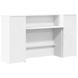 vidaXL Registratūros stalas, baltas, 180x50x103,5 cm, inžinerinė mediena