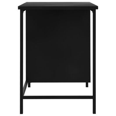vidaXL Rašomasis stalas su stalčiais, juodas, 120x55x75cm, plienas