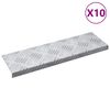 vidaXL Laiptų danga 10 vnt. 60 x 18 x 2,5 cm Sidabro Aliuminis