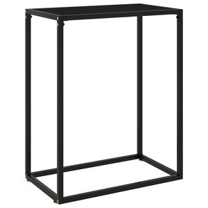 vidaXL Konsolinis staliukas, juodas, 60x35x75cm, grūdintas stiklas