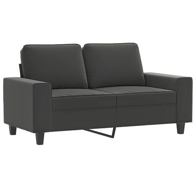 vidaXL Dvivietė sofa, tamsiai pilka, 120cm, mikropluošto audinys