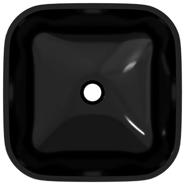 vidaXL Praustuvas, juodos spalvos, 42x42x14cm, stiklas