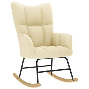 vidaXL Supama kėdė, kreminės spalvos, audinys