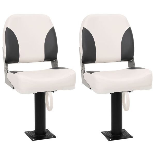 vidaXL Sulankstomos valties sėdynės, 2 vnt., žemas atlo&scaron;as