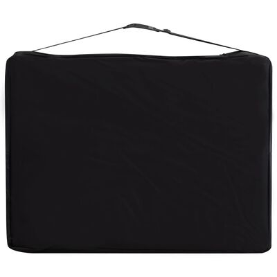 vidaXL Sulankstomas masažo stalas, juodas/baltas, aliuminis, 2 zonų