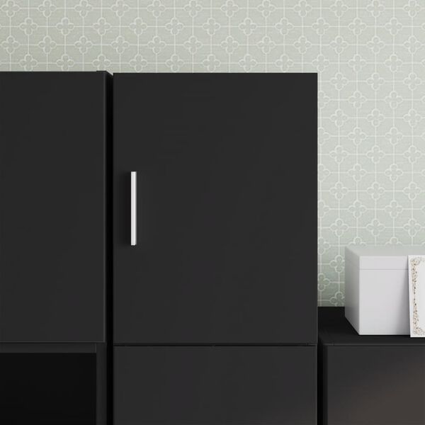 vidaXL Sieninė spintelė, juoda, 30x42,5x40cm, apdirbta mediena