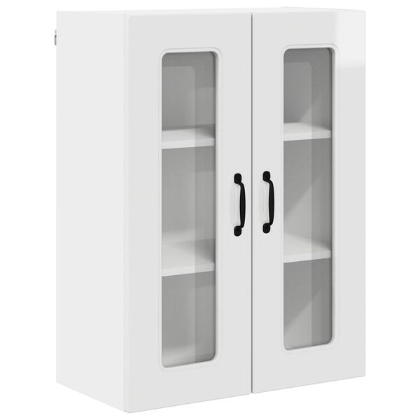 vidaXL Virtuvės spintelė su saugykla Kalmar Auk&scaron;tai blizganti balta