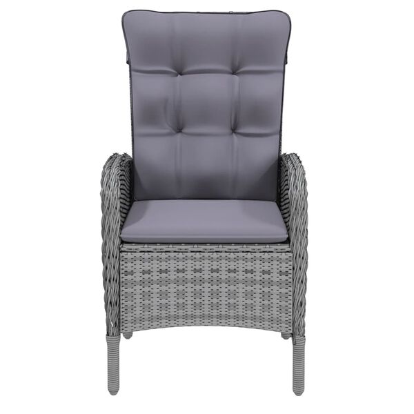 vidaXL Sodo valgomojo baldų komplektas, 7 dalių, pilkas, poliratanas