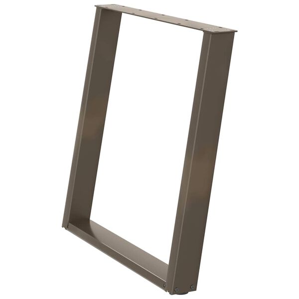 vidaXL Valgomojo stalo kojelės, U formos, 2 vnt., natūralus plienas, 70x(72-73) cm, plienas