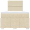 vidaXL Lova su spyruoklėmis ir čiužiniu, kreminė, 120x200 cm, audinys