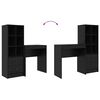 vidaXL Stalas su stalčių 2 pcs Juodas ąžuolas
