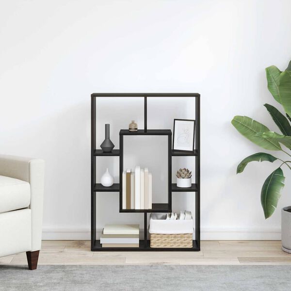 vidaXL Knygų spinta Juodas ąžuolas 63 x 20 x 90 cm Apdirbta mediena