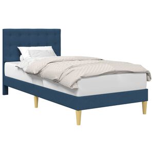 vidaXL Lovos rėmas su galvūgalio Mėlyna 100 x 200 cm Audinys