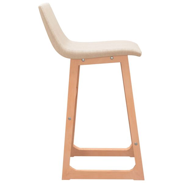 vidaXL Baro taburetės, 2vnt., kreminės spalvos, audinys