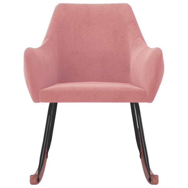 vidaXL Supama kėdė, rožinės spalvos, aksomas