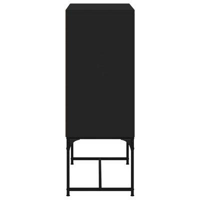 vidaXL Šoninė spintelė su stiklinėmis durelėmis, juoda, 69x37x100cm