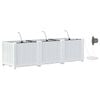 vidaXL Sodo vazonas 3 pcs Baltas 120 x 40 x 37,5 cm Plastmasė