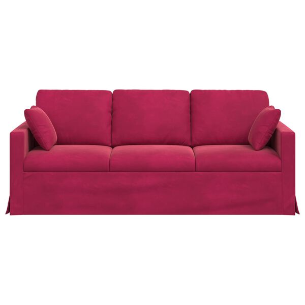 vidaXL Sofa Vyno raudona 198 x 78 x 80 cm Aksomas