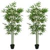 vidaXL Dirbtinis bambuko medis 2 pcs Žalia 45 x 18 x 175 cm