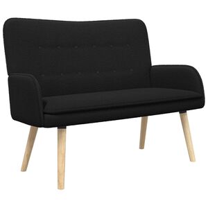 vidaXL Dvita&scaron;kė sofa Juoda 115 x 61 x 87 cm Boucl&eacute;
