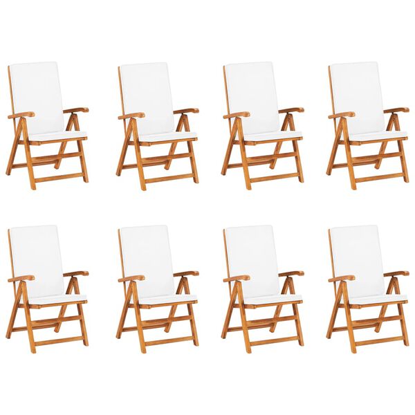 vidaXL Valgomojo komplektas su pagalvėmis, 9 dalių, tikmedžio masyvas