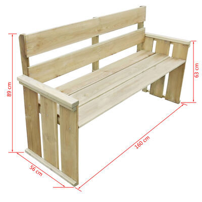 vidaXL Lauko baldų komplektas, 4 dalių, impregnuota pušies mediena