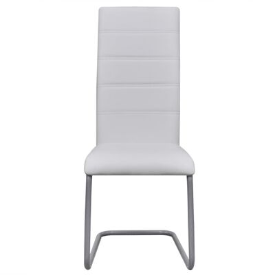 vidaXL Gembinės valgomojo kėdės, 4 vnt., baltos, dirbtinė oda