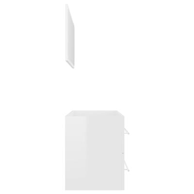 vidaXL Vonios kambario baldų komplektas, 2 dalių, baltas, MDP, blizgus