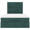 vidaXL Osmanų lovos rėmas su čiužiniais, žalias, 120x190 cm, aksomas