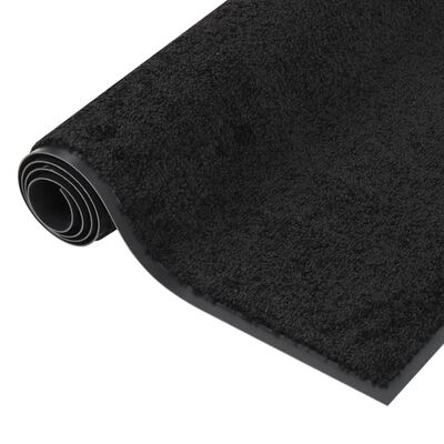 vidaXL Durų kilimėlis, juodos spalvos, 60x80cm