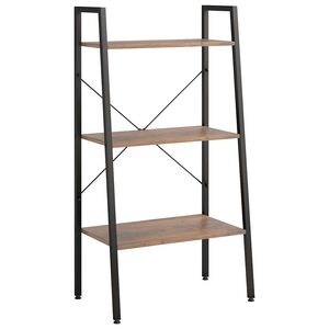 vidaXL Pastatoma lentyna, 3 auk&scaron;tų, tamsiai ruda/juoda, 56x35x108cm