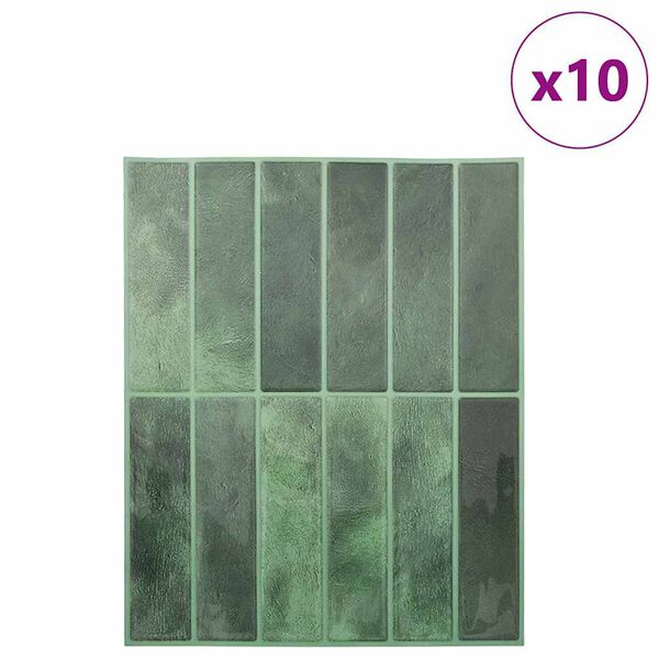 vidaXL Stačiakampė plytelė 10 pcs Tamsiai žalia 29 x 23 x 0,08 cm