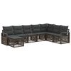 vidaXL Sodo Sofų Rinkinys 8 vnt. Pilka poliratanas