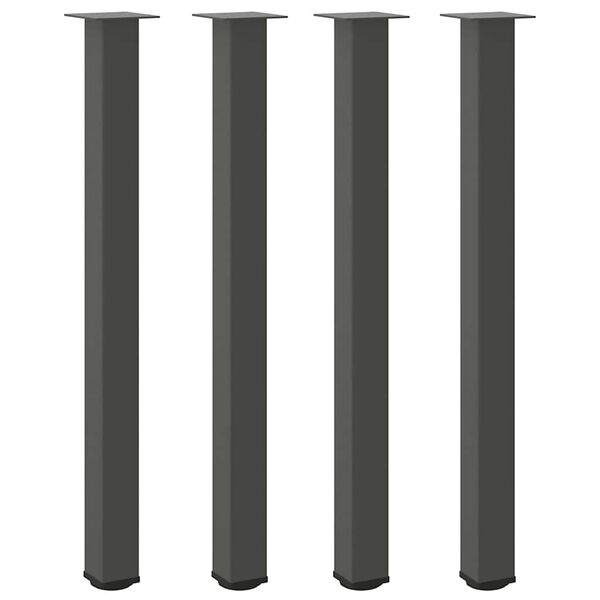 vidaXL Baro stalo kojos, 4 vnt., antracito spalvos, 110-112 cm, plienas