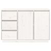 vidaXL Šoninė spintelė, balta, 111x34x75cm, pušies medienos masyvas