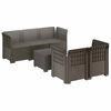 vidaXL 5-vietė sodo sofa Rataninio i&scaron;vaizdos PP &Scaron;viesiai pilka