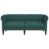 vidaXL Dvivietė chesterfield sofa, tamsiai žalios spalvos, audinys