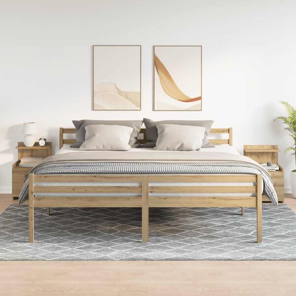 vidaXL Naktinės spintelės, 2 vnt. su 2 stalčiais, ąžuolo spalvos, 40x36,5x62 cm